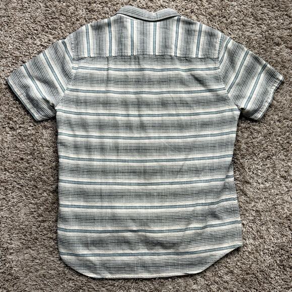 Outerknown S.E.A. SS Shirt Button Up Striped Blue White Cotton Men’s Size Medium - Picture 5 of 7